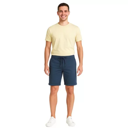 BLEND férfi pamut bermuda rövidnadrág Sort Rövidnadrág  Turn-Up Hem és Elastic Waistband 20716624 194024 kék Méret: M