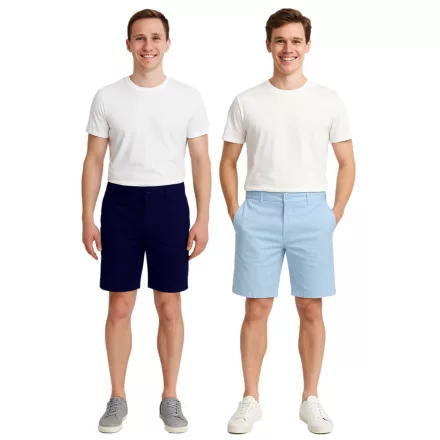 alkalmi FRIDAY Peterson férfi alkalmi bermuda rövidnadrág Chino nadrág  Linen pamut Sort Rövidnadrág 20504682 in sötét kék vagy világos kék Méret: L