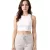 ZEGY női Crop Top, Ribbed pamut Tank Top, ujjatlan, 1085 fehér Méret: L