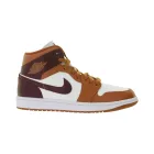 NIKE Air Jordan 1 Mid női ódi bőr edzőcipő edző cipő Mid-Top edzőcipő edző cipő BQ6472-200 fehér/piros/barna Méret: 36_1_2