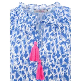   ZWILLINGSHERZ női Summer blúz "Colorful Leopard"  Leopard minta 33224-89 kék/rózsaszín Méret: L_XL