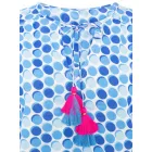ZWILLINGSHERZ női Polka Dot Summer blúz tunika Ing 33215-86 kék/fehér/rózsaszín Méret: M