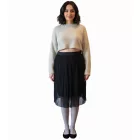 ZEGY női pleated Szoknya, simple summer Szoknya, midi Szoknya 1052 fekete Méret: S
