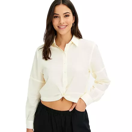 női Summer blúz, hosszú-Sleeved Crepe blúz, Plus Sizes, 920882 bézs Méret: 48