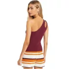 Sustainable női summer Top, asymmetrical alkalmi Top, pamut Ing 979632, wine piros Méret: 52_54