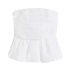 női Summer blúz  Off-válltáska és Balloon Hem Off-válltáska Ing 948494 fehér Méret: 54