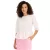 női Summer blúz, kerek nyak blúz  3/4 ujj és Peplum Hem, pamut blúz 920934 fehér Méret: 48
