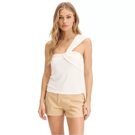 női Summer Top, Asymmetrical alkalmi Top in Airy Crepe 949222 fehér Méret: 40