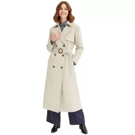   Divatos női trench coat stílusú, levehető ujjakkal, üzleti dzseki 947271, khaki Méret:48
