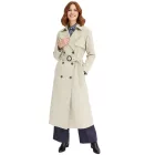 Divatos női trench coat stílusú, levehető ujjakkal, üzleti dzseki 947271, khaki Méret:50