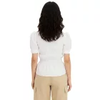 női Puff újj blúz, pamut blúz, Summer Top, rövid ujjú Ing, 961520 fehér Méret: 50
