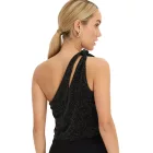 elegáns női'' egy-válltáska csillogós Top  vágott-out detail holiday wear 903349 fekete/arany Méret: 48_50