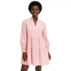 Flared ruffle ruha  smocked neckline és újj hem, mini ruha, pamut ruha 956565 rózsaszín Méret: 38