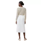 romantikus női summer Szoknya  tie Öv made of pure linen, midi Szoknya 905991, fehér Méret: 46