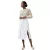 romantikus női summer Szoknya  tie Öv made of pure linen, midi Szoknya 905991, fehér Méret: 48