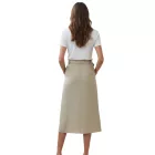 romantikus női summer Szoknya  a tie Öv made of pure linen, midi Szoknya 927542, khaki Méret: 48