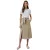 romantikus női summer Szoknya  a tie Öv made of pure linen, midi Szoknya 927542, khaki Méret: 52