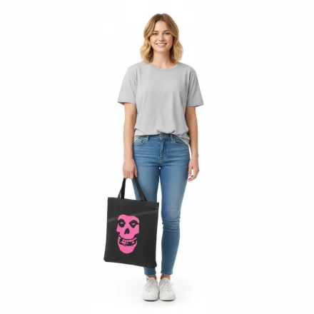 Misfits Punk szíj Unisex férfi női válltáska táska, stílusos kézi táska, Fan Merchandise, fekete/rózsaszín Méret: N