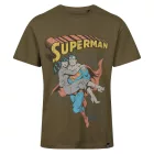 RE:fedett X SUPERMAN DC férfi póló  Comic Print, pamut kerek nyakú Ing RCWARN55 in ekrü-fehér vagy Khaki Méret: M