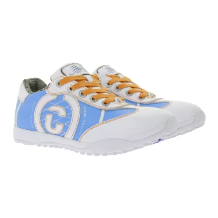 DUCA DEL COSMA Klm nyitott Unisex férfi női Golf Cipő  Bootie rendszer, ódi bőr Cipő, sport Cipő, 120981-20 fehér/kék Méret: 39