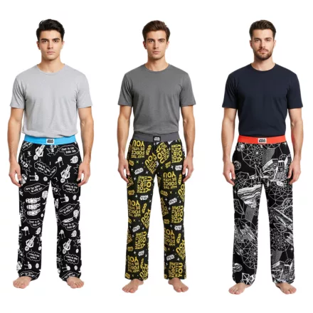 RE:fedett X Star Wars Csillagok Háborúja Pajama nadrág férfi Pajama nadrág  Various Prints Lounge nadrág in fekete/sárga vagy fekete/fehér Méret: M