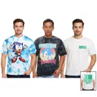 RE:fedett X SEGA férfi póló  Sonic Print, pamut kerek nyakú póló RCSEGA55 in kék/fehér, szürke, vagy ekrü/fehér Méret: S