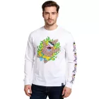 RE:fedett X Nickelodeon férfi hosszú-Sleeved Ing  Various Prints SpongeBob SquarePants pamut pulóver kerek nyakú Ing in fehér Méret: L