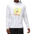 RE:fedett X Nickelodeon férfi hosszú-Sleeved Ing  Various Prints SpongeBob SquarePants pamut pulóver kerek nyakú Ing in fehér Méret: L