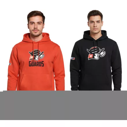 European League of Football férfi pulóver  Helvetic Guards Logo, pamut pulóver in piros és fekete Méret: XS