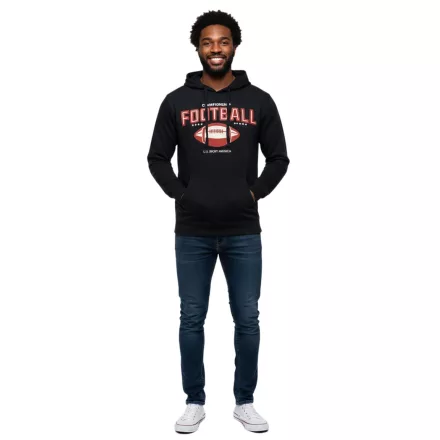 U.S. SPORT AMERICA férfi pulóver  Football Motif, pamut pulóver, alkalmi pulóver in fekete vagy sötét kék Méret: M