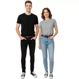   HIM ódi bőr Öv  szíj Logo, stílusos alkalmi Öv, hossz 110cm, fekete/lila Méret: N