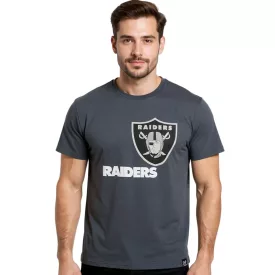   RE:fedett X NFL Las Vegas Raiders férfi póló  Logo Print, pamut kerek nyakú póló in Colorful szürke/fehér vagy szürke Méret: M