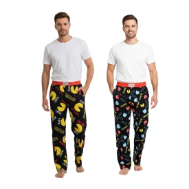   RE:fedett X Pac-férfi Lounge nadrág férfi Pajama nadrág  Pac-férfi All-Over Print Pajama nadrág in fekete/sárga vagy fekete/piros Méret: S