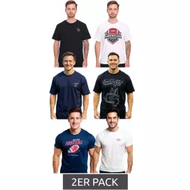   2-csomag of U.S. SPORT AMERICA férfi alap pamut kerek nyakú nadrág-sleeved Póló in kék/fekete, fekete/fehér, vagy kék/fehér Méret: M