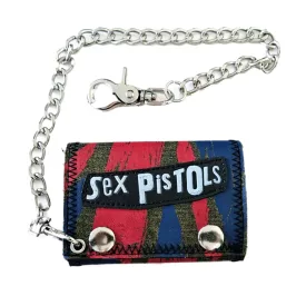   Nem Pistols Punk Rock szíj pénztárca  Logo Print, kék/piros Méret: N
