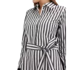 Classic női midi ruha, ingruha csíkos mintával, fekete/fehér, 934129 - 50