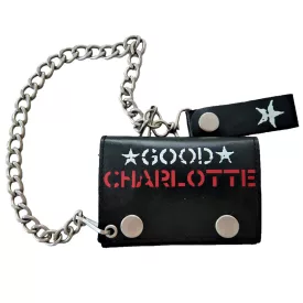  Good Charlotte Vinyl stílusos Welsh Rock szíj pénztárca  Logo Print, fekete Méret: N