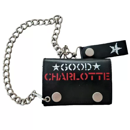 Good Charlotte Vinyl stílusos Welsh Rock szíj pénztárca  Logo Print, fekete Méret: N