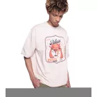 DWD Studioz Ipanema férfi kerek nyakú póló  nagyméretű első Print, 340 g/m², in fekete vagy bézs Méret: M