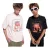 DWD Studioz Ipanema férfi kerek nyakú póló  nagyméretű első Print, 340 g/m², in fekete vagy bézs Méret: XL