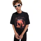 DWD Studioz Ipanema férfi kerek nyakú póló  nagyméretű első Print, 340 g/m², in fekete vagy bézs Méret: XL