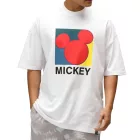 RE:fedett X Disney férfi póló  Various Styles és Mickey Mouse Prints, kerek nyak pamut póló in fehér, fekete, lila, és kék Méret: M