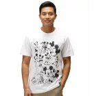 RE:fedett X Disney férfi póló  Various Styles és Mickey Mouse Prints, kerek nyak pamut póló in fehér, fekete, lila, és kék Méret: M
