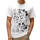 RE:fedett X Disney férfi póló  Various Styles és Mickey Mouse Prints, kerek nyak pamut póló in fehér, fekete, lila, és kék Méret: S