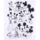 RE:fedett X Disney férfi póló  Various Styles és Mickey Mouse Prints, kerek nyak pamut póló in fehér, fekete, lila, és kék Méret: S