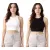 ZEGY női Crop Top Tank Top Ribbed pamut ujjatlan Ing 1085 fekete vagy fehér Méret: L