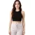 ZEGY női Crop Top Tank Top Ribbed pamut ujjatlan Ing 1085 fekete vagy fehér Méret: XL