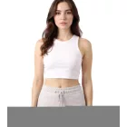 ZEGY női Crop Top Tank Top Ribbed pamut ujjatlan Ing 1085 fekete vagy fehér Méret: XL