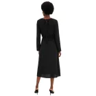 Minimalist női szatén Maxi ruha  hosszú újjú 911211 fekete Méret: 36