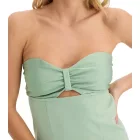 Off-the-válltáska női mini ruha, vékony-fitting bandeau ruha  cutouts, 941431 zöld Méret: 44